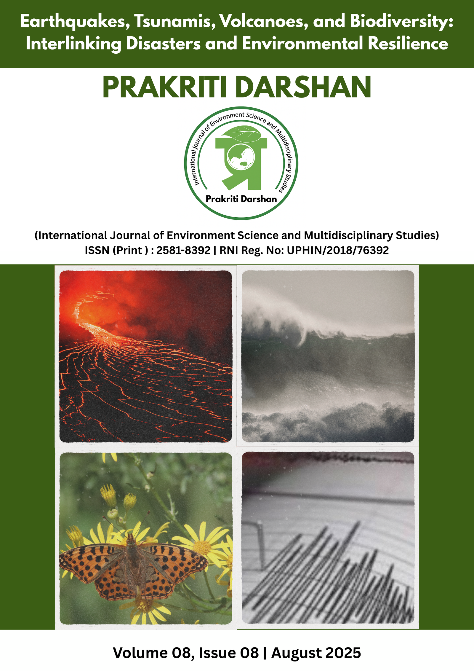 Cover Page of Prakriti Darshan-International Journal of Environment Science and Multidisciplinary Studies For August 2025 .Author Dr. Lalita Pandey   Write a article on "Biodiversity Conservation and SDGs: Global Insights, India’s Role, and the Influence of UN Security Council Permanent Members"